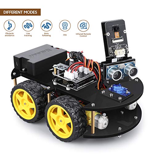 ELEGOO UNO R3 Smart Robot Car Kit V4 for Arduino Robotics for Kids Ages 8-12 12-16 STEM Toys Science Kits Coding Robots Toys for 8+ Year Old Boys Girls Teens Cool Engineering Building Projects