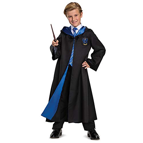 Disguise Harry Potter Ravenclaw Robe Deluxe Children's Costume Accessory, Black & Blue, Kids Size Medium (7-8)