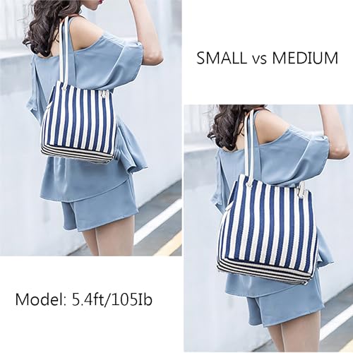 Women's Canvas Tote Bags Small Medium Shoulder Bag Daily Working Handbag for Holiday Travel Pool