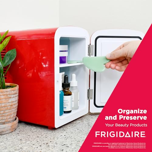 Frigidaire RED EFMIS129- CP4 Mini Portable Compact Personal Cooler, 4 Liter Capacity Chills Six 12 oz Cans, 100% Freon-Free & Eco Friendly, Includes Plugs for Home Outlet & DC Charger, standard