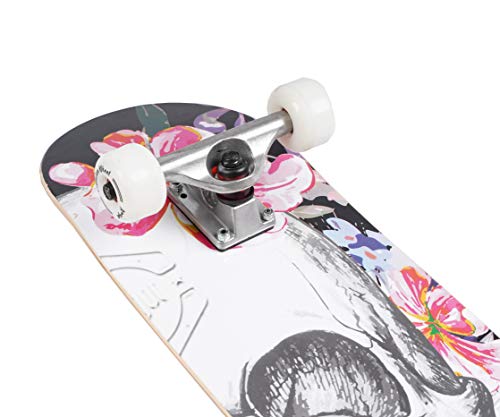 Skateboards for Beginners,31 * 8 inches Complete Skateboards for Kids,Boys,Girls and Adults,7 Layer Maple Wood,Double Kick Deck Concave Standard and Tricks Skateboard