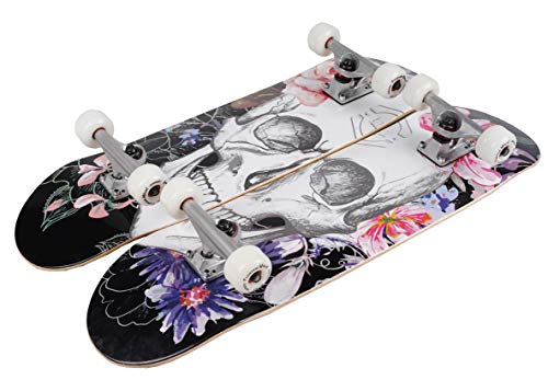 Skateboards for Beginners,31 * 8 inches Complete Skateboards for Kids,Boys,Girls and Adults,7 Layer Maple Wood,Double Kick Deck Concave Standard and Tricks Skateboard