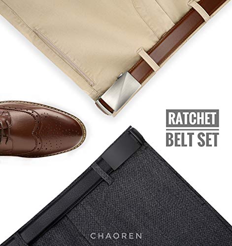 CHAOREN Leather Ratchet Belt Men 2 Pack - Customizable Fit, Effortless Style (35mm)