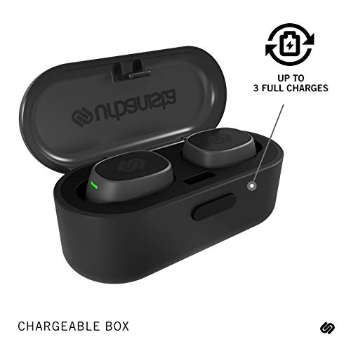 Urbanista Tokyo True Wireless Earbuds 16H Playtime Bluetooth 5.0 with Charging Case, Multi Function Button Earphones Compatible with Android and iOS - Black