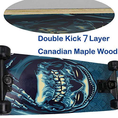 Dreambeauty 31 inch Pro Skateboard Complete,7 Layer Maple Wood Double Kick Concave Skateboards, Tricks Skateboards for Teens, Beginners, Girls, Boys, Kids, Adults (Pray)