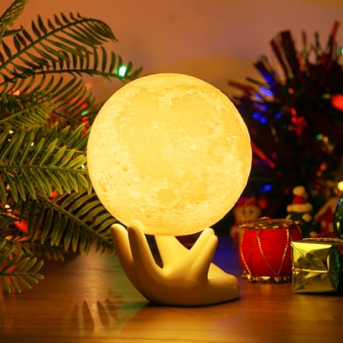 Balkwan Moon Lamp for Kids - 3D Moon Light for Adults - Classical Moon Night Light - Dimmable and Touch Control Design,Birthday Gifts for Women,Kids,Child and Baby Home Decor Father's Day Gift