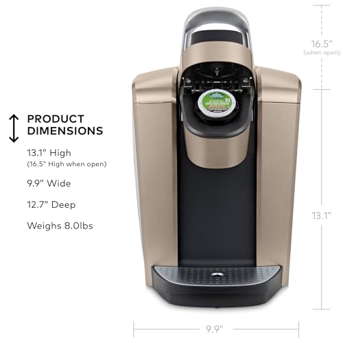 Keurig K-Elite Single Serve K-Cup Pod Coffee Maker, with Strength and Temperature Control, Iced Coffee Capability, 8 to 12oz Brew Size, Programmable, Brushed Gold