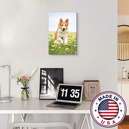 SIGNFORD 18"x12" Custom Canvas Prints, Pets Personalized Poster Wall Art with Your Photos Wood Frame Digitally Printed