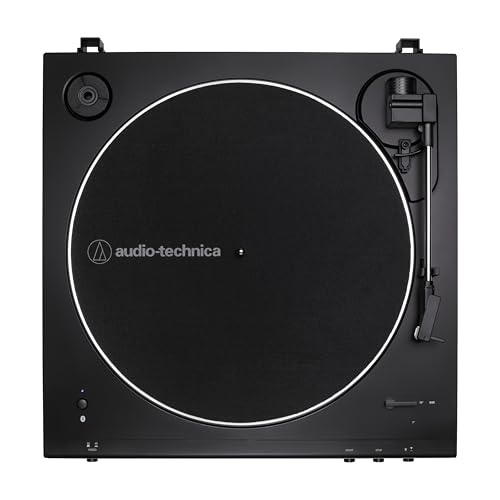 Audio-Technica AT-LP60XBT-BK Fully Automatic Bluetooth Belt-Drive Stereo Turntable, Black, Hi-Fi, 2 Speed, Dust Cover, Anti-Resonance, Die-cast Aluminum Platter