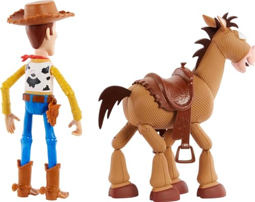 Mattel Disney Pixar Toy Story 4 Woody and Bullseye 2-Character Pack, Movie-inspired Relative-Scale for Storytelling Play