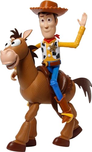 Mattel Disney Pixar Toy Story 4 Woody and Bullseye 2-Character Pack, Movie-inspired Relative-Scale for Storytelling Play