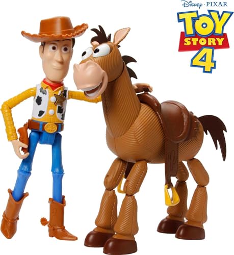 Mattel Disney Pixar Toy Story 4 Woody and Bullseye 2-Character Pack, Movie-inspired Relative-Scale for Storytelling Play