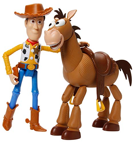 Mattel Disney Pixar Toy Story 4 Woody and Bullseye 2-Character Pack, Movie-inspired Relative-Scale for Storytelling Play