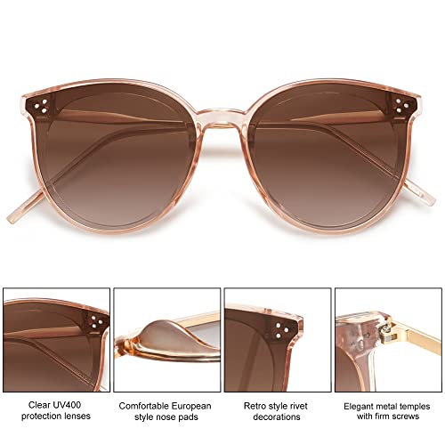 SOJOS Classic Round Sunglasses Womens Mens Trendy Oversized Shades Retro Vintage Sunnies