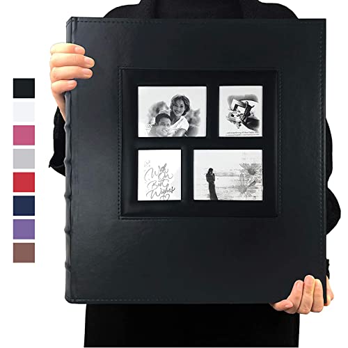 RECUTMS Photo Album 4x6 600 Photos Black Pages Large Capacity Leather Cover Family Photo Albums Holds 600 Horizontal and Vertical Photos (Black)