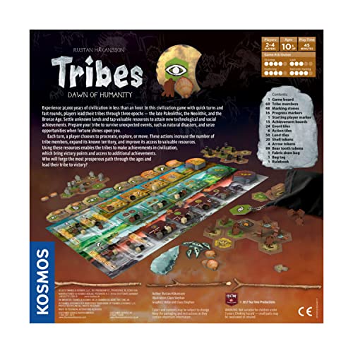 Thames & Kosmos Tribes: Dawn of Humanity - A Kosmos Game from A Civilization Game for 2-4 Players, Civ Building, Designer Rustan Håkansson, Ages 10+