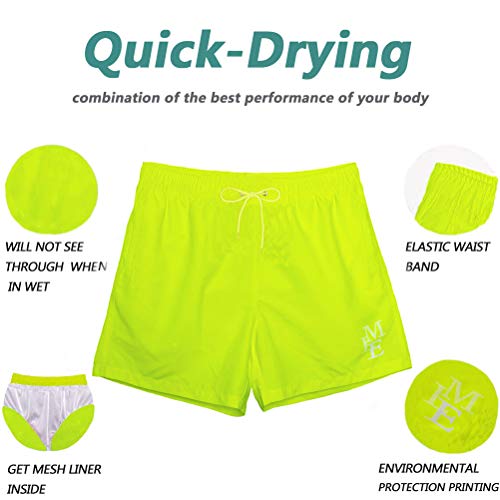 Beach Shorts Swim Trunks Quick Dry Men's Bathing Suit with Mesh Lining/Side Pockets