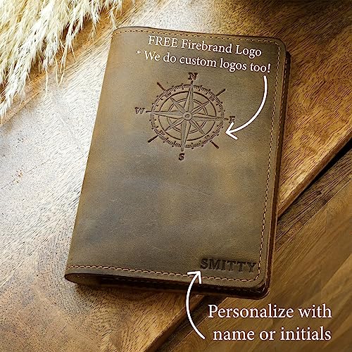 Personalized Genuine Leather Journal, Travel Gift, Refillable Leather Notebook, Handmade Nature Journal, Hike Journal, Cabin Journal