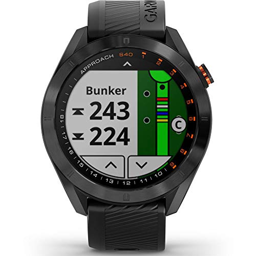 Garmin Approach S40, Stylish GPS Golf Smartwatch, Lightweight with Touchscreen Display, Black