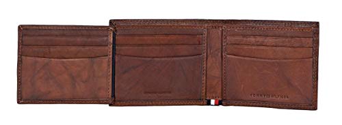 Tommy Hilfiger Men's Passcase Wallet with Multiple Card Slots, Tan Huck, One Size