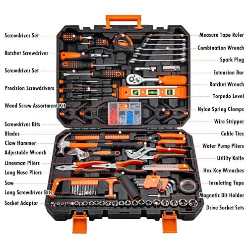 CARTMAN 238 Piece Socket Wrench Auto Repair Tool Combination Package Mixed General Household Hand Tool Set Tool Kit with Plastic Toolbox Storage Case