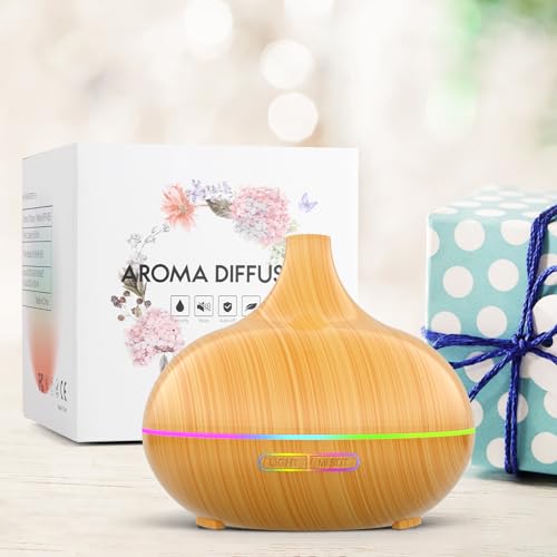 Aroma Diffuser for Essential Oil Large Room,Office Essential Oil Diffusers for Home Kids, Cool Mist humidifier for Bedroom Quiet with Ambient Light,Waterless Auto Off Aromatherapy, 1 count, pack of 1