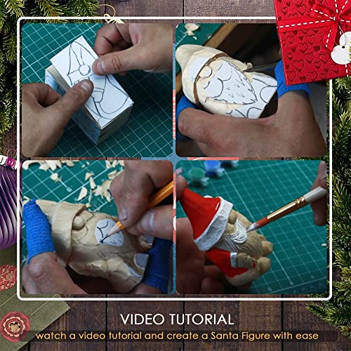 BeaverCraft DIY06 Santa Whittling Kit – Wood Carving Kit for Beginners – Wood Carving Tools Set, DIY Crafts for Adults – Woodworking Kits for Kids&Teens – Hobby Kits for Adults, Woodworking Gifts