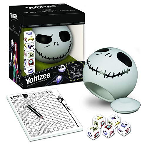 Disney Yahtzee The Nightmare Before Christmas Dice Game | Collectible Jack Skellington Toy | Family Dice Game & Travel Games