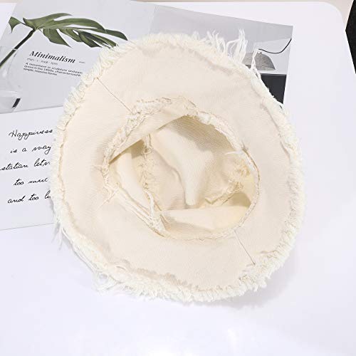 boderier Sun Hats for Women Summer Casual Wide Brim Cotton Bucket Hat Beach Vacation Travel Accessories