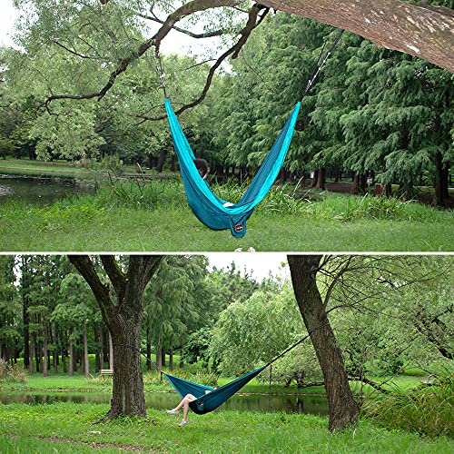 Camping Hammock, Super Lightweight Portable Parachute Hammock with Two Tree Straps Single or Double Nylon Travel Tree Hammocks for Camping Backpacking Hiking