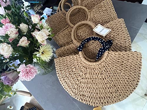 YXILEE Summer Beach bag,Handmade Large Straw Tote Bag Womens Handbag