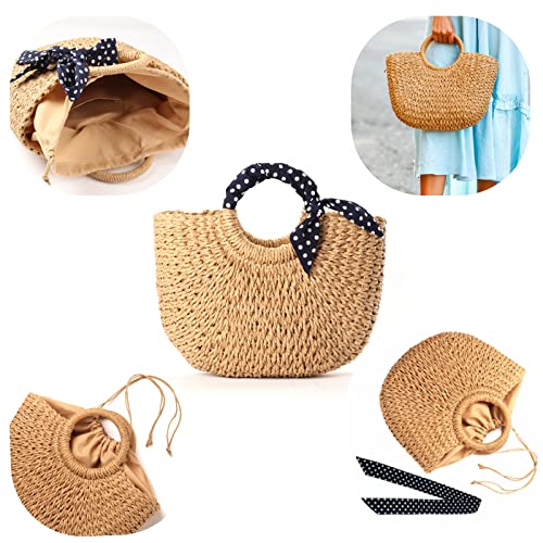 YXILEE Summer Beach bag,Handmade Large Straw Tote Bag Womens Handbag