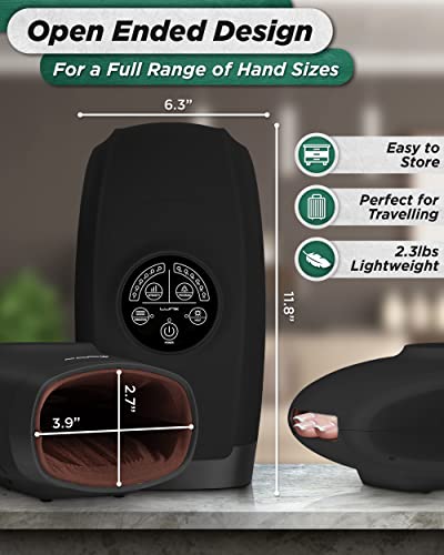 Lunix LX3 Cordless Electric Hand Massager with Compression, 6 Levels Pressure Point Therapy Massager for Arthritis, Pain Relief, Carpal Tunnel and Finger Numbness, Shiatsu Massage Machine with Heat