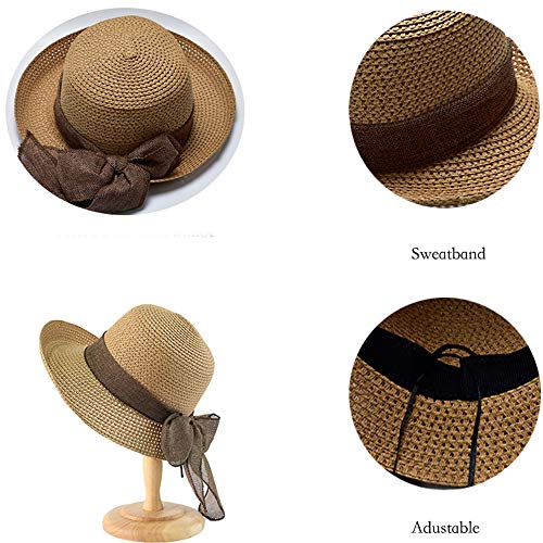 Cyiecw Women Floppy Sun Hats Fashionable Summer Wide Brim Cap BeachStraw Hat UV UPF50 Travel Packable Cotton