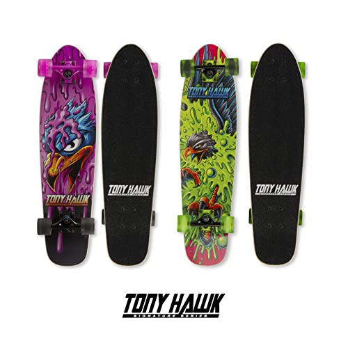 Tony Hawk 31" Complete Cruiser Skateboard, 9-Ply Maple Deck Skateboard for Cruising, Carving, Tricks and Downhill