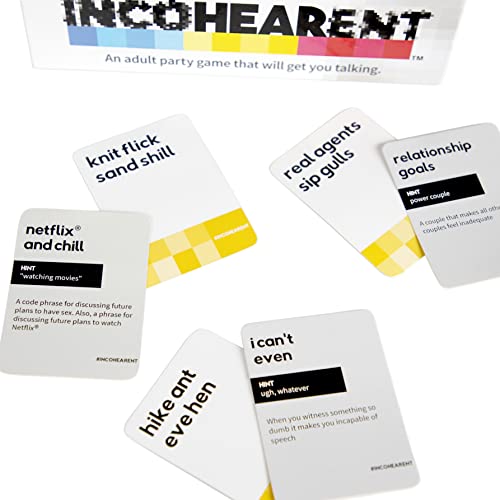 WHAT DO YOU MEME? Incohearent - The Party Game Where You Compete to Guess The Gibberish - Gifts for Party Hosts - Adult Card Games for Game Night