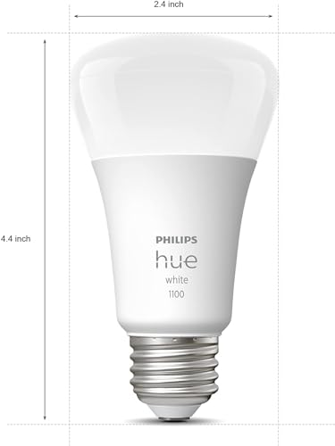 Philips Hue Smart 60W A19 LED Bulb - Soft Warm White Light - 4 Pack - 800LM - E26 - Indoor - Control with Hue App - Works with Alexa, Google Assistant and Apple Homekit