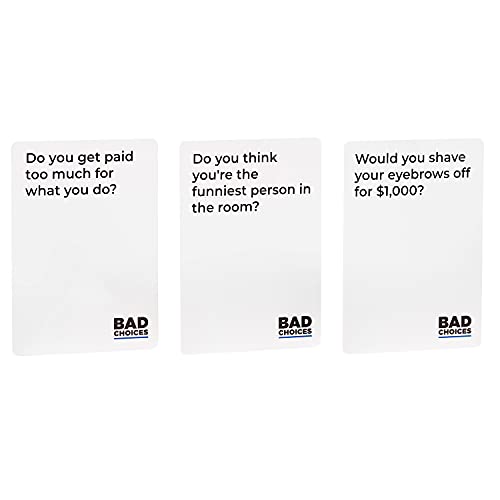 BAD CHOICES Party Game - The Have You Ever? Game - Hilarious Adult Card Game for Fun Parties and Board Games Night with Your Group