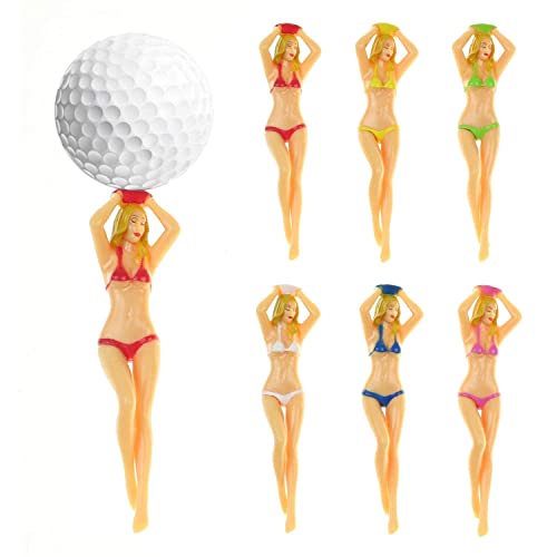 KOFULL Colored Golf Tees, 3 inch Golf Practice Novelty Tees, White Elephant Stocking Stuffer Gifts for Golfer Fun Gift, 6 Pcs