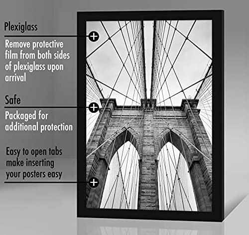 Americanflat 20x30 Poster Frame with Polished Plexiglass - Epic Collection - Gallery Wall Frames with Engineered Wood - Wide Photo Frame for Wall Display - Black