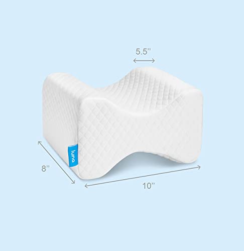 Luna Orthopedic Pillow Knee Pillow | Memory Foam Pillows for Hip Pain & Lower Back Pain Relief | Post Surgery Pillow, Sciatica Pain Relief Pillow for Adults | Knee Surgery Gifts