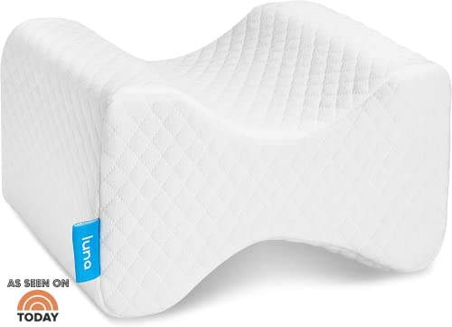 Luna Orthopedic Pillow Knee Pillow | Memory Foam Pillows for Hip Pain & Lower Back Pain Relief | Post Surgery Pillow, Sciatica Pain Relief Pillow for Adults | Knee Surgery Gifts