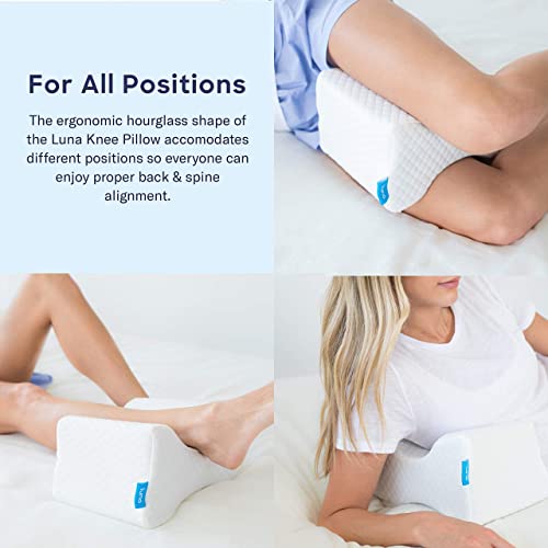 Luna Orthopedic Pillow Knee Pillow | Memory Foam Pillows for Hip Pain & Lower Back Pain Relief | Post Surgery Pillow, Sciatica Pain Relief Pillow for Adults | Knee Surgery Gifts