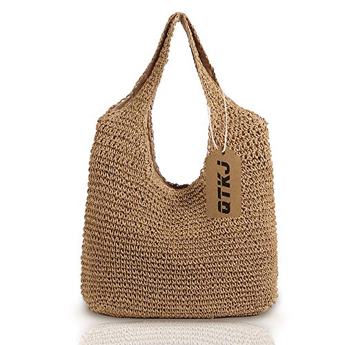 Hand-woven Soft Large Straw Shoulder Bag Boho Straw Handle Tote Retro Summer Beach Bag Rattan Handbag