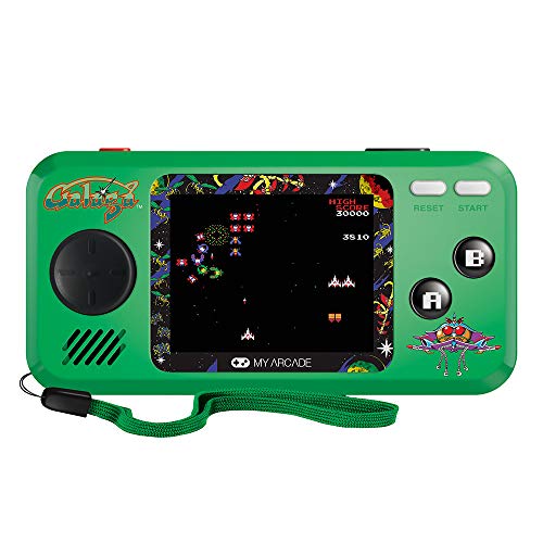 My Arcade Pocket Player Handheld Game Console: 3 Built In Games, Galaga, Galaxian, Xevious, Collectible, Full Color Display, Speaker, Volume Controls, Headphone Jack, Battery or Micro USB Powered