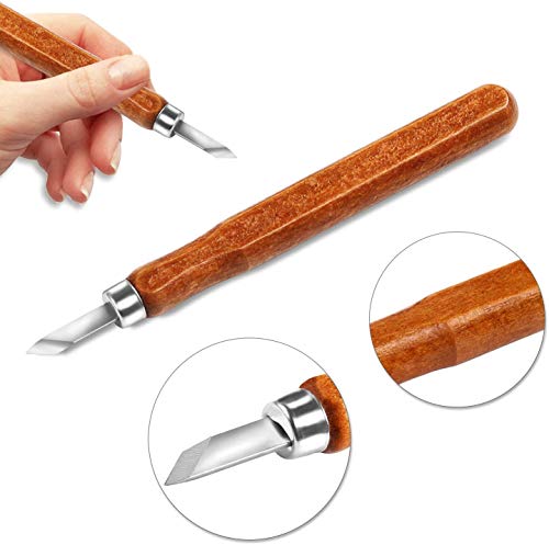 AUGSUN Wood Carving Knife Set - 20 PCS Hand Carving Tool Set for DIY Sculpture Carpenter Experts & Beginners