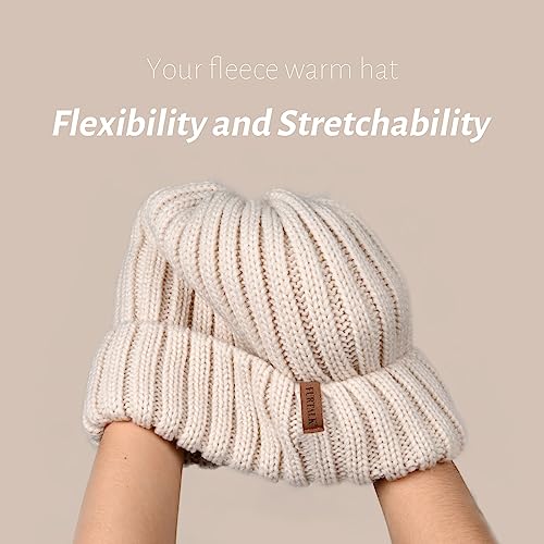 FURTALK Winter Hats for Women Fleece Lined Beanie Knit Chunky Womens Snow Cap