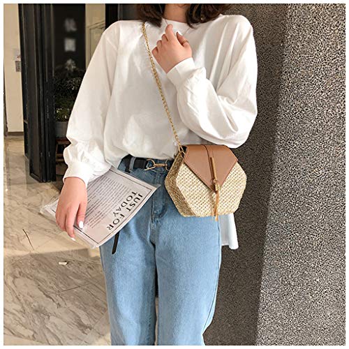 Women's Crossbody Bag Cute Straw Shoulder Bag