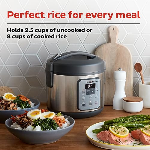 Instant Pot Zest 8 Cup One Touch Rice Cooker, From the Makers of Instant Pot, Steamer, Cooks Rice, Grains, Quinoa and Oatmeal, 8-cup cooked/4-cup uncooked, No Pressure Cooking Functionality