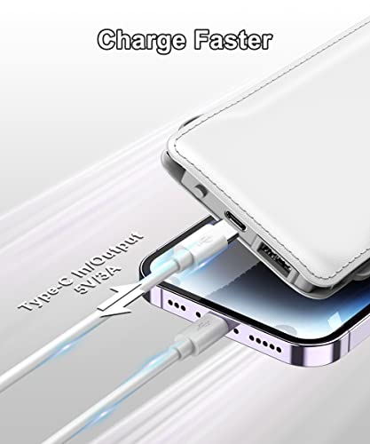 Cell Phone Portable Charger with Built in Lightning and Android Cables Power Bank 10000mah External Battery Packs, USB-C Portable Battery Backup Charger Compatible with iPhone16/15 and Android Phones